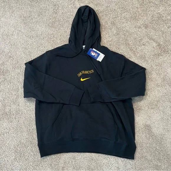 Mens Size XL Nike NBA City Edition Hoodie Golden State Warriors Black Sweatshirt - Picture 1 of 5